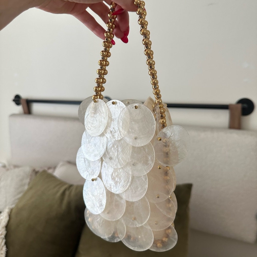 Show Me Your MuMu Gold and Cream Shoulder Bag